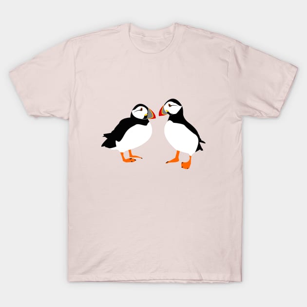 Farne Island puffins T-Shirt by Bun Art Store